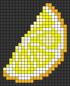 Lemon Perler Bead Patterns, Lemon Alpha Pattern, Lemon Pixel Art, Fruit Pixel Art, Pixel Fruit, Hexie Patterns, Stitch Bag, Xstitch Patterns, Fuse Bead Patterns