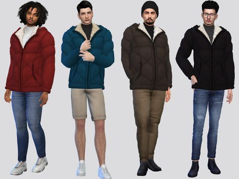 Sims 4 Cc Clothes Winter Male, Sims 4 Winter Clothes Male, Sims 4 Cc Coat Male, Sims 4 Male Cold Weather Cc, Sims 4 Male Hoodie Maxis Match, Cold Jacket, Winter Wear For Men, Teen Winter Outfits, Men Winter Jacket