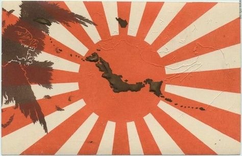 To represent my Japanese heritage,  The Japanese Empire flag over the islands of Japan. Japanese Empire Flag, Japan Empire Flag, Empire Flag, Japanese Heritage, Japanese Empire, Japanese Flag, Flag, Japan, Tattoos