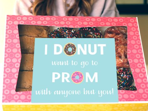 Asking To Homecoming, Prom Poster, Box Of Donuts, Prom Invites, Formal Proposals, Donut Printable, Promposal Ideas, School Dance Ideas, Prom Posters