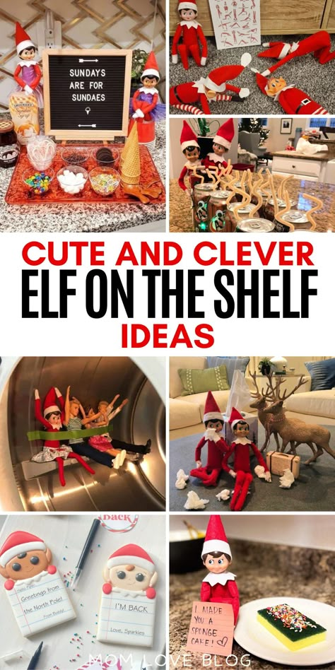 Cute and funny elf on a shelf ideas, including arrival ideas, antics, activities, and printables for at home and the classroom! Elf Of The Shelf Return Ideas, Elf On The Shelf Has Returned Ideas, Elf Of A Shelf Ideas, Elf On The Shelf Arrival Ideas For Older Kids, Elf On The Shelf Ideas For Toddlers First Welcome, Elf On The Shelf Ideas For 1st Grade, Elf Arrival Ideas New Toddler, Elf On Shelf Introduction Ideas, Welcome Back Elfie Ideas