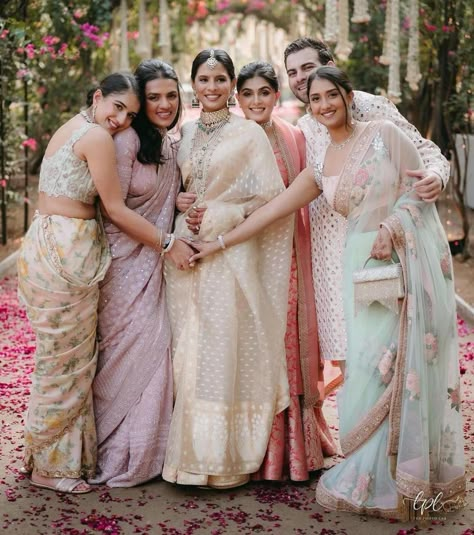 Pastel Theme Wedding Indian, Attire Guide, Pastel Wedding Theme, Monsoon Wedding, Pastel Bridesmaid Dresses, Indian Wedding Invitation Card Design, Dress Code Wedding, Mismatched Bridesmaid Dresses, Colour Theme