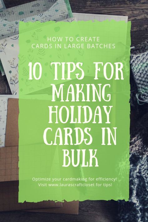 Do you need to create lots of holiday or christmas cards this season? You'll want to check out these 10 tips first for making holiday cards in bulk! www.laurascraftcloset.com Diy Xmas Cards Simple, Cards Handmade Christmas Cardmaking, Quick Christmas Card Ideas, Ideas For Homemade Christmas Cards, 2023 Christmas Cards Ideas, Easy Stamped Christmas Cards, Card Making Christmas Cards, Card Making Christmas Ideas, Christmas Stamped Cards