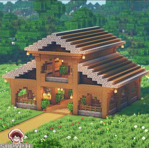 Minecraft Builds (@minecraftbuildgodd) posted on Instagram • Apr 6, 2022 at 1:21pm UTC House Design Minecraft, Amazing Minecraft Houses, Minecraft Barn, Mc Builds, Rumah Minecraft Sederhana, Minecraft Houses Survival, Minecraft Mansion, Minecraft Structures, Bangunan Minecraft