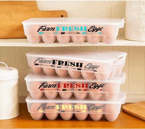 4pk Fresh Eggs Carton Labels Farm Fresh Eggs Decal - Etsy Egg Container, Egg Cartons, Farm Eggs, Farm Fresh Eggs, Egg Carton, Teal And Grey, Wood Crates, Yellow Grey, Fresh Eggs