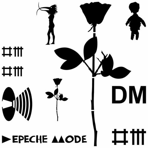 Depeche Mode Tattoo, Symbols Tattoos, Mode Rose, Enjoy The Silence, Red Ink Tattoos, Magazine Collage, Gothic Tattoo, Design Research, Symbolic Tattoos