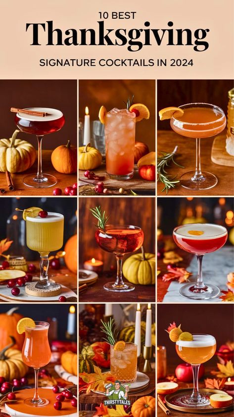 Discover the 10 Best Thanksgiving Signature Cocktail Ideas to Impress Your Guests! Elevate your holiday party with these festive beverages that are perfect for celebrating the season. From unique Thanksgiving cocktails to creative fall cocktail ideas, these signature drinks will delight your guests and enhance your entertaining tips. Explore these delicious holiday party recipes and make your Thanksgiving gathering unforgettable! Gin Thanksgiving Cocktail, Thanksgiving Prosecco Drinks, Festive Fall Cocktails, Signature Holiday Cocktails, Thanksgiving Day Drinks Alcohol, Signature Thanksgiving Cocktail, Thanksgiving Signature Drink, Thanksgiving Signature Cocktail, Easy Thanksgiving Cocktails