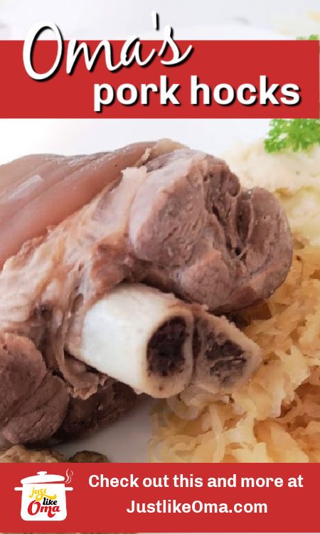 Make this northern German dish, Eisbein, aka pork hocks, with sauerkraut. Check out the recipe at https://www.quick-german-recipes.com/pork-hocks-and-sauerkraut.html #porkhocks #eisbein #germanfood #justlikeoma Pork Hocks And Sauerkraut Slow Cooker, Pork Hocks And Sauerkraut, Pork Shanks Recipe, Pork Shanks, Shanks Recipe, Traditional German Food, Food Authentic, German Food Authentic, Pork Hock