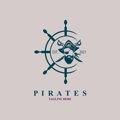 pirates ship wheel sword logo icon vintage style design template vector for brand or company and other Pirate Logo Design, Baratie Restaurant, Pirate Ship Wheel, Pirate Logo, Pirates Ship, Famous Movie Posters, Pirate Aesthetic, Pirates Logo, Pirate Design