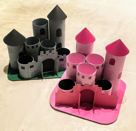 Toilet Paper Roll Castle, Castle Crafts For Kids, Neon Unicorn, Paper Castle, Castle Crafts, Castle Project, Crafts For Kids Easy, Meat Cleaver, Toddler Arts And Crafts