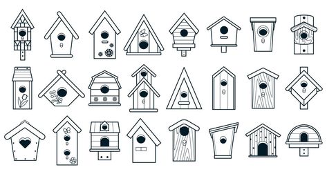 Bird House Doodle, Birdhouse Drawing Simple, Birdhouse Doodle, Bird House Illustration, Bird House Drawing, Birdhouse Drawing, Birdhouse Illustration, House Doodle, Bird Day