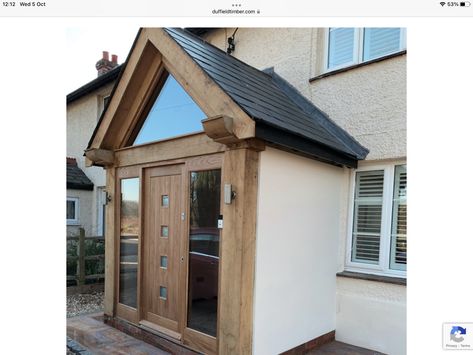 Rendered Porch Ideas, Glass Front Porch Ideas, 1930s Porch Ideas, Porch Ideas Entrance Uk, Front Porch Design Uk, Modern Front Porch Ideas Entrance, Inside Porch Ideas Entrance, Porch Ideas Entrance Interior, Porch Extension Ideas