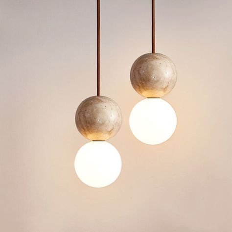 Bedside Pendants Hanging, Hanging Lights In Bathroom, Bedroom Pendant Lighting Bedside, Yellow Stone Pendant, Stone Pendant Light, Scandinavian Light, Chandelier For Bedroom, Scandinavian Lamps, Ball Chandelier