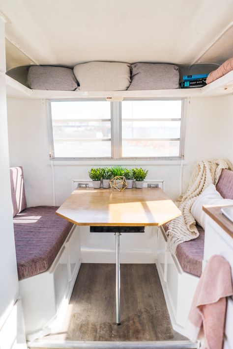 Trillium Camper Interior, Boler Interior Ideas, Trillium Trailer Remodel, Boler Trailer Remodel, Boler Trailer Interiors, Boler Interior, Trillium Camper, Boler Camper, Folding Caravan