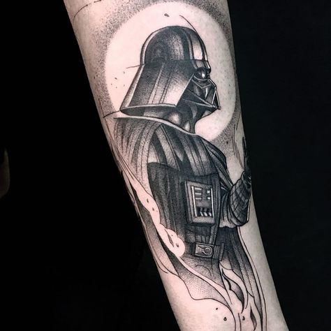 #Tattoos,darth vader tattoo Darth Vader Tattoo Ideas, Darth Vader Tattoo Design, Tattoo Ideas Women, Vader Tattoo, Star Wars Tattoo Sleeve, Darth Vader Tattoo, Dark Vader, All Black Tattoos, Nerd Tattoo