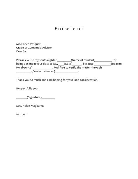 School Absence Note Template Free School Absent Excuse Notes, Excuse Letter For Being Absent In School Because Of Sick, Excuse Letter For Being Absent In School, Excuse Letter For Being Sick, Excuse Letter, Free Place Card Template, Notes For School, Letter Writing Examples, Writing Examples