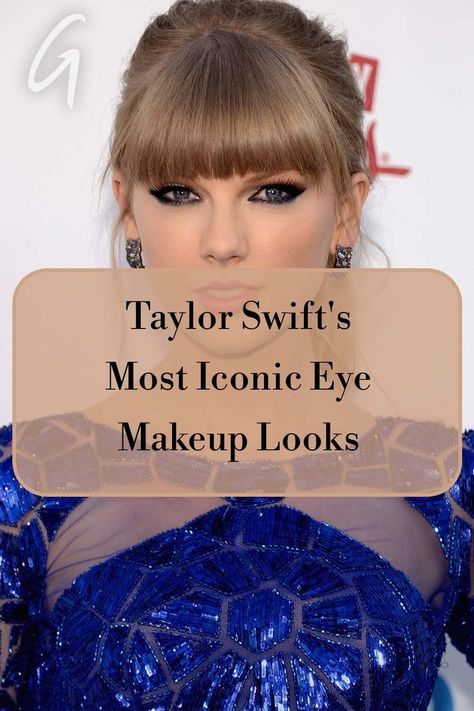 Taylor Swift is best known for her love of red lipstick, so her eye makeup often takes second place — which is tragic given how iconic many of her looks have been. #celebrity #makeup #taylorswift Taylor Swift Inspired Eye Makeup, How To Do Taylor Swift Makeup, Taylor Swift's Makeup, Taylor Swift Speak Now Makeup Ideas, Taylor Swift 1989 Makeup Ideas, Taylor Swift Red Makeup, Reputation Era Makeup Ideas, Taylor Swift Makeup Eras Tour, Taylor Swift Makeup Inspiration