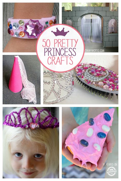 50 Pretty Princess Crafts Princess Arts And Crafts, Royalty Crafts, Princess Brunch, Princess Party Activities, Princess Activities, Princess Ideas, Girly Crafts, Princess Crafts, Princess Wands