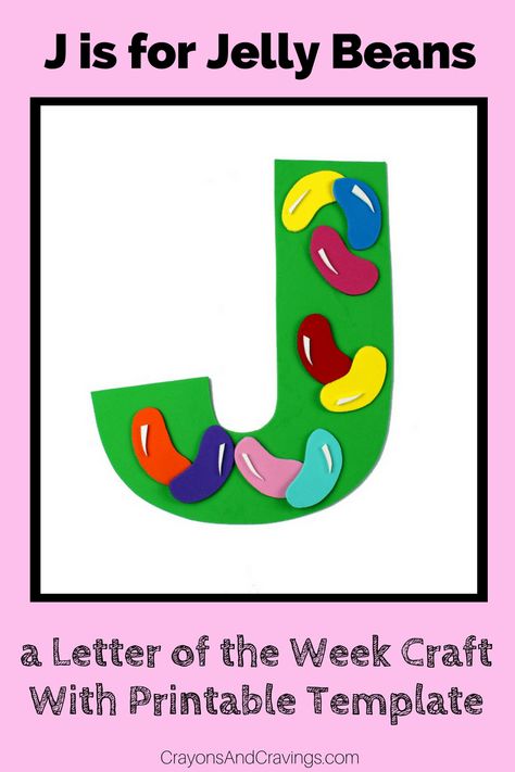 This letter J is for jelly beans craft with printable template is part of our letter of the week craft series, designed to foster letter recognition in toddlers and preschoolers. #LetterOfTheWeek #ForKids #CraftsForKids #Educational Letter J Crafts For Toddlers, J Is For Craft, J Is For, Preschool Phonics Activities, Letter J Activities, Letter J Crafts, Preschool Letter Crafts, Preschool Phonics, Alphabet Letter Activities