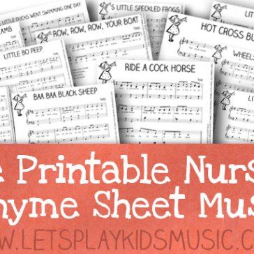 FREE Nursery Rhyme Sheet Music Printables Printable Keyboard, Free Nursery Rhymes, Traditional Nursery Rhymes, Music Printables, Kindergarten Sight Words, Traditional Nursery, Kids Piano, Kids Worksheets Printables, Finger Plays