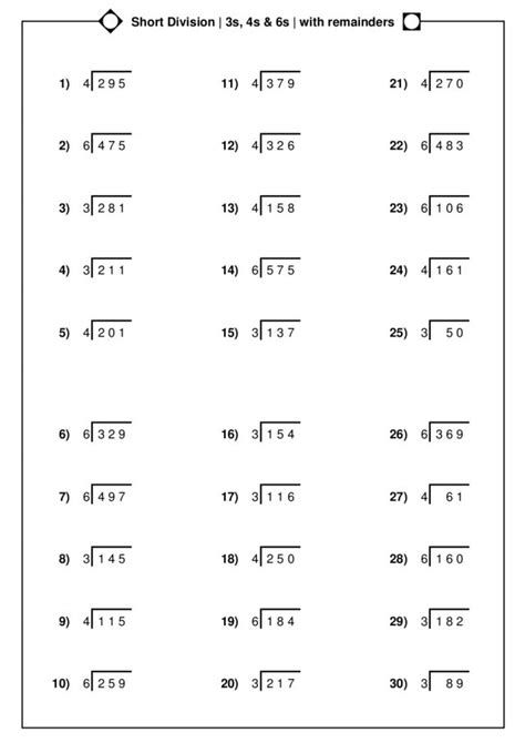 Grade 4 Math Worksheets Division, Grade4 Math Worksheet, Division Worksheets For Class 5, Division Worksheets 4th Grade, Short Division Worksheets, Short Division, Division With Remainders, Math Division Worksheets, Long Division Worksheets