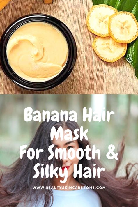 Banana Hair Mask For Frizzy Hair, Curd Hair Mask For Hair Growth, Curd Hair Mask, Hair Mask For Split Ends, Damage Hair Repair, Split End Hair Mask, Ways To Grow Hair, Banana Hair Mask, Honey Blonde Hair Color