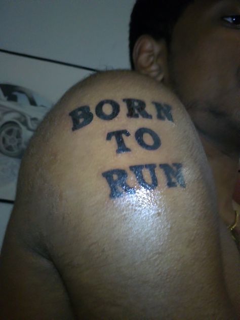 BORN TO RUN TATTOO #Tattoo #TrackAndField #Athletics #Sprint Track And Field Tattoos, Run Tattoo, Running Tattoo, Born To Run, Tat Ideas, Tattoo Tattoo, Track And Field, Shut Up, Tatting