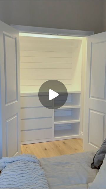 Suits & Sawdust | Custom Woodworking on Instagram: "Transforming even your smallest spaces 🤩 This reach-in closet built-in features a beautiful shiplap backing, four drawers, shelves, and plenty of hanging space! ✨   At an affordable price tag, we think it’s the perfect storage solution for an organized closet space! And stylish to boot 🤍 . . . . . . . . . . #closet #closetgoals #closetorganization #closetgoals #closetdesign #closetorganizer #closetideas #closetmakeover #closettransformation #builtincloset #builtin #builtins #builtinshelves #builtinstorage #builtinfurniture #homeimprovementprojects #homeimprovementproject #homeimprovementideas #closetstorage #timelapsevideo #timelapsepainting #timelapsetuesday #timelapseoftheday #custombuild #makersgonnamake #makersofinstagram" Shiplap Room, Organize Closet Space, Built In Closet, Closet Transformation, Organized Closet, Reach In Closet, No Closet Solutions, Built In Furniture, Closet Makeover