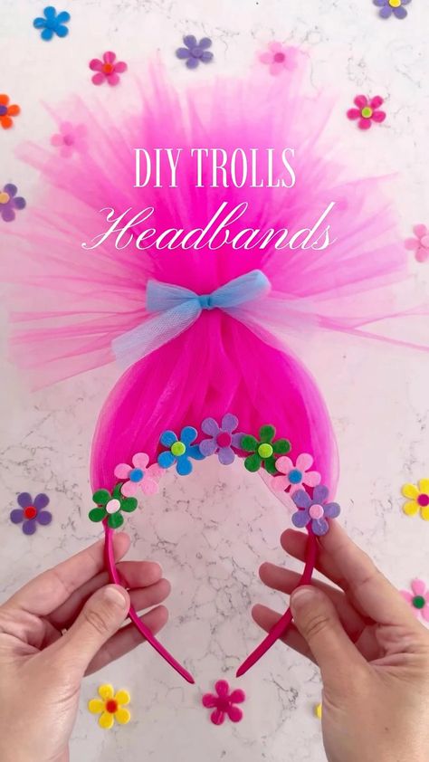 Candygirl HeadBands for Girls,DIY … curated on LTK Trolls Headband Diy, Diy Troll Hair, Troll Headband Diy, Diy Trolls Birthday Party, Trolls Birthday Party Cake, Halloween Accessories Diy, Troll Party Theme, Trolls Headband, Troll Costume