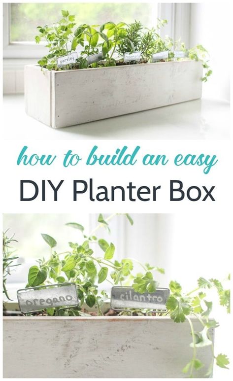 Garden Combinations, Indoor Planter Box, Herb Planter Box, Farmhouse Planter, Kitchen Herb Garden, Container Herb Garden, Garden Cactus, Herb Boxes, Planter Diy