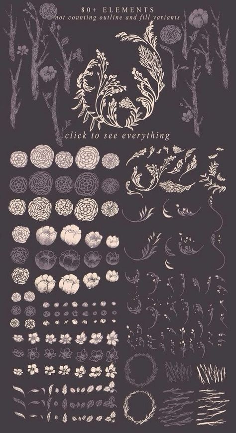 Wildflower Print, Fairytale Forest, Leaves And Branches, Textil Design, Seni 2d, 카드 디자인, 패턴 배경화면, Mooncake, Plants And Flowers