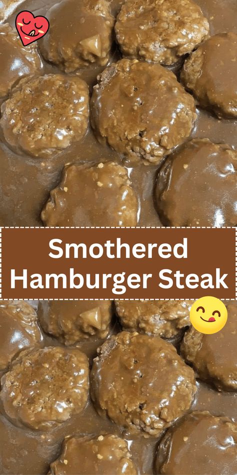 Smothered Hamburger Steak, Meat Patty Recipe, Onion And Mushroom Gravy, Meatloaf Patties, Hamburger Side Dishes, Smothered Steak, Hamburger Steak Recipes, Hamburger Steak And Gravy, Hamburger Gravy