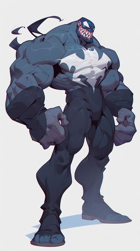 Monster Reference Character Design, Venom Poses Reference, Super Hero Reference, Villain Pose Reference, Venom Concept Art, Symbiote Oc Art, Heroic Poses Reference, Stylized Animation, Comics Art Style