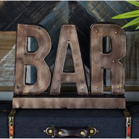 Bodie LED Bar Sign Letter Block Metal Signs For Shop, Personalized Bar Signs Zazzle, Bar Game, Industrial Bar, Led Bar, Blue Ice, Metal Letters, Bar Sign, Vintage Character