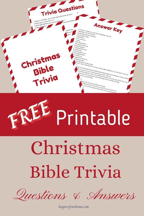 Christmas Bible Trivia Questions - keeper of our home Teen Christmas Bible Lesson, Simple Games For Preschoolers, Christmas Bible Trivia Free Printable, Christmas Bible Trivia With Answers, Bible Games For Youth Free Printables, Bible Christmas Games, Bible Trivia For Adults, Christmas Church Games, Bible Trivia Questions And Answers