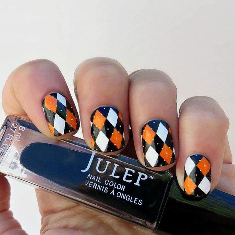 Nail Contest, Argyle Nails, Rachel Smith, Geometric Nail Art, Sassy Nails, Geometric Nail, Halloween Nail Designs, Fall Nail Art, Halloween Nail