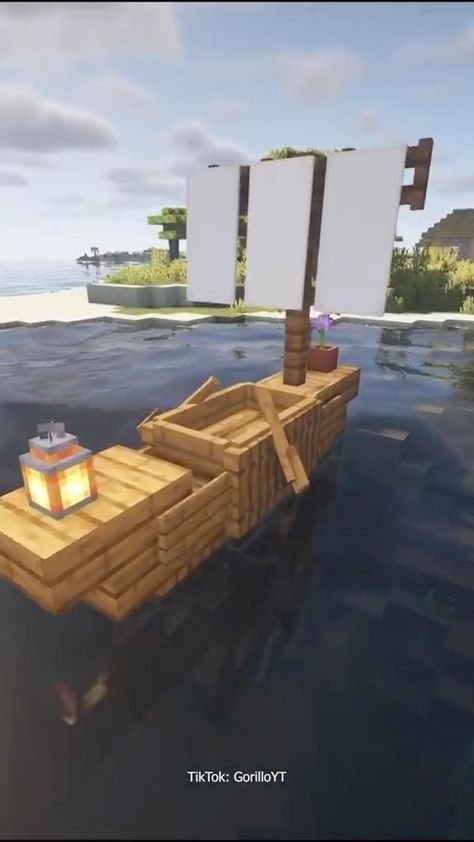 xoarcky on Instagram: Small Boat Design 🚣‍♀️ Follow: @DailyMinecraftDesign👈🏻 Follow: @DailyMinecraftDesign👈🏻 ════════════════ ✉ • Save this post for later 🤝🏻 •… Small Cool Minecraft Builds, Minecraft Medieval Boat Dock, Tiny Boat Minecraft, Small Pirate Ship Minecraft, Minecraft Beach Village Ideas, Dock Design Minecraft, Minecraft Fishing House Interior, Minecraft Small Boat Ideas, Fishing Boat Minecraft