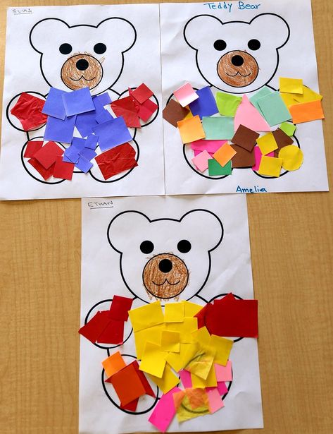 Learned about Bear 🐻 and had so much fun singing and performing on Teddy Bear song . They also made Bear Collage craft. Check out my Simple & Slow Living Board and Visit my YouTube Channel 😊 T Is For Teddy Bear Preschool, Teddy Bears Activities Preschool, Teddy Bear Sensory Activities, Bear Gross Motor Preschool, Teddy Bear Arts And Crafts, Teddy Bear Week Preschool, 3 Bears Eyfs Ideas, Bear Art Activities For Preschoolers, Bears Eyfs Activities