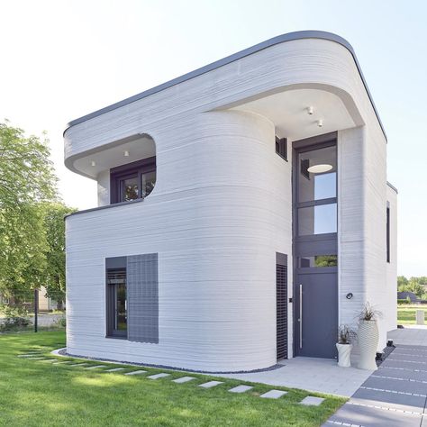 3d Printed Concrete House, 3d Printed Homes, 3d Printed Houses, 3d Print House, Future Architect, 3d Printed Building, House Structure Design, 3d Printed House, 3d Construction