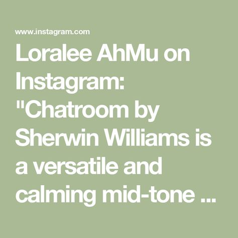 Loralee AhMu on Instagram: "Chatroom by Sherwin Williams is a versatile and calming mid-tone green with gray undertones.

It’s that perfect neutral green that works well with almost anything, offering just the right amount of color without overwhelming the space. 

It pairs beautifully with warm woods, creamy whites, or even darker accents if you’re looking to create a bit of contrast. 

✨Have you tried this color in your home? We’d love to hear your thoughts about this color.

✨ Would you like a link to the wallpaper, swatches, cabinet color, or hardware? Type LINK  in the comments and I’ll send it to your DMs.

♥️Follow Simplee DIY for more paint and decor inspo.

#paintcolors #paintcolor #interiorpaint #interiorpainting #wallpaint #wallpainting #exteriorpainting #sherwinwilliamspaint #s Wallpaper Swatches, Neutral Green, Cabinet Color, The Wallpaper, Cabinet Colors, Painting Tips, Have You Tried, Sherwin Williams, Interior Paint