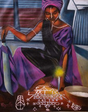 Haitian Paintings • Stokes Haitian Art Haitian Dance, Haitian Paintings, Gullah Culture, Haitian Culture, Haitian Art, Traditional Artwork, Black Artwork, Girls Cartoon, Colorful Landscape