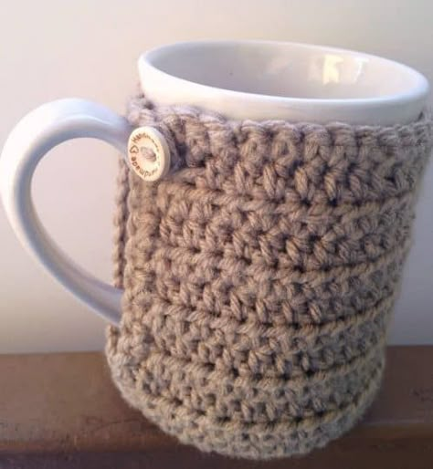 Round Tuit, Mug Cozy Pattern, Cup Cozy Crochet Pattern, Knitting Business, Cup Cozy Pattern, Crochet Mug Cozy, Crochet Coffee Cozy, Crochet Mug, Embroidery Yarn