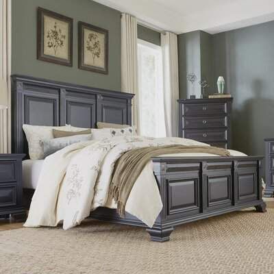 Storage Standard Bed Roundhill Furniture Size: King, Color: Vintage Black Black Panel Beds, Bedroom Sets Furniture Queen, Black Bedroom Sets, 5 Piece Bedroom Set, Bed Dresser, King Sized Bedroom, Classical Elements, Traditional Bed, Standard Bed