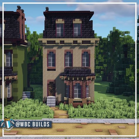 WBC builds on Instagram: “Check out my small second empire townhouse This one has been built as part of my Weekly build challenge. want to find out more then check…” Minecraft Nyc Townhouse, Townhome Minecraft, Minecraft Victorian Townhouse, Minecraft Townhouse Tutorial, Minecraft City Square, Minecraft City Builds, Townhouse Minecraft, Minecraft Townhouse, Minecraft Town Ideas