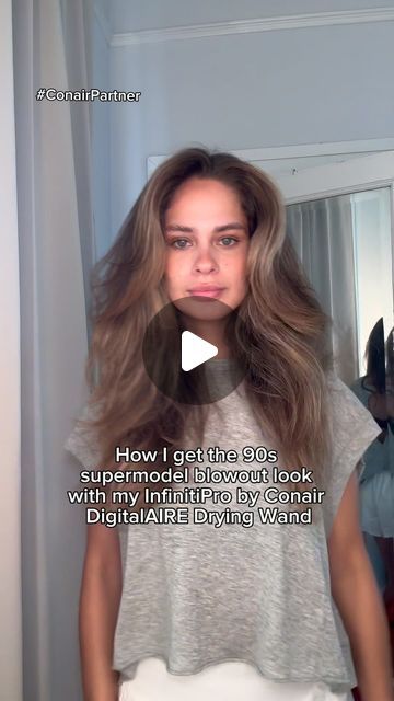 Kelsey Anderson on Instagram: "How I get the 90s supermodel blowout with my InfinitiPRO by @conair DigitalAIRE Drying Wand 

#conairpartner 

 *Extreme heat damage occurs with temperatures above 300°F. This unit protects hair from extreme heat damage because it has a maximum temperature of 255°F. Damage could vary based on hair condition." Kelsey Anderson Hair, Supermodel Blowout, 90s Supermodel Hair, Supermodel Hair, Kelsey Anderson, Blowout Hair, Heat Damage, Extreme Heat, Protective Hairstyles