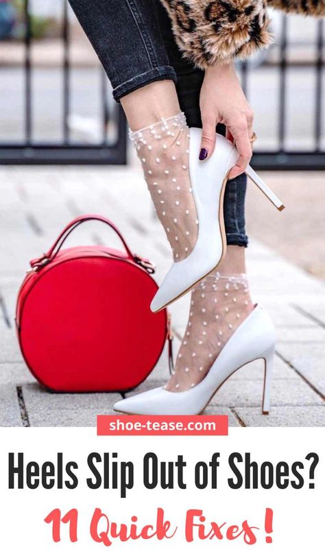 Shoes Hacks Diy, Make Heels Comfortable Hacks, Loose Heels Hacks, How To Make Heels Fit That Are Too Big, Shoe Hacks High Heels, How To Keep Heels From Slipping Off, High Heel Hacks, Pumps Heels Outfit, Heel Hacks