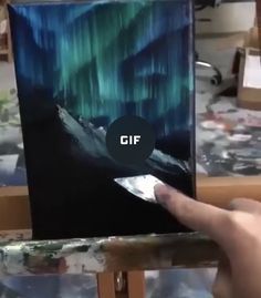 How To Paint Northern Lights, Northern Lights Canvas Painting, Northern Lights Painting Acrylic, Paint Northern Lights, Bob Ross Painting Videos, Aurora Borealis Painting, Northern Lights Canvas, 2d Artwork, Dolphin Painting