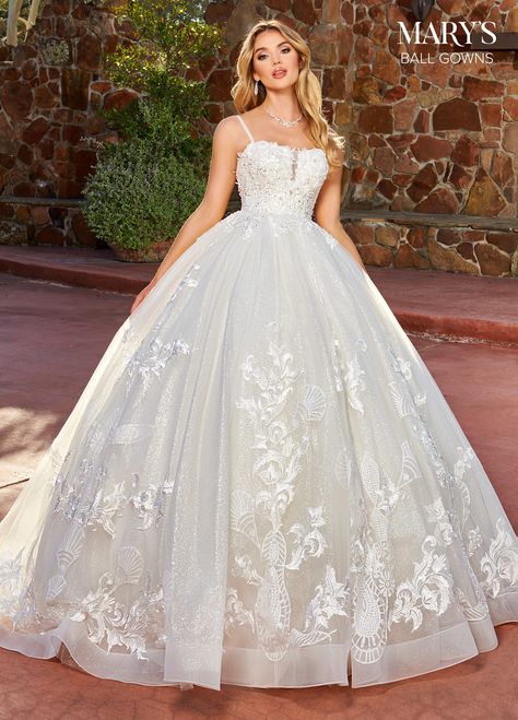 Princess Style Wedding Ball Gown With Sheer Bodice, Wedding Ball Gown With Lace Trim, Lace Ball Gown Wedding Dress With Tulle Skirt, Wedding Ball Gown With Lace Trim And Tulle, White Lace Trim Ball Gown Wedding Dress, Mary's Bridal, Rachel Allan Prom Dresses, Bridal Ball Gown, Prom Looks