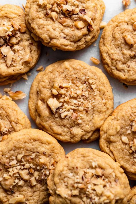 Soft and Chewy Brown Sugar Cookies with Walnuts - Baked Ambrosia Cookies With Walnuts, Recipe With Almond Flour, Love Cake Recipe, Persian Love Cake, Almond Crust, Brown Sugar Cookies, Cookies Bars, Almond Crusted, Walnut Cookies