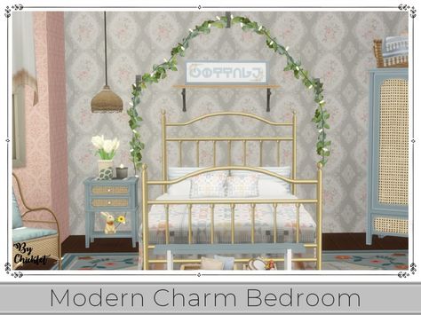 Modern Charm Bedroom - Maxis Match - The Sims 4 Catalog Dresser Bench, Modern Cottagecore, Cottage Signs, Timeless Furniture, Furniture Pieces, Maxis Match, Bench Table, Bed Mattress, The Sims 4